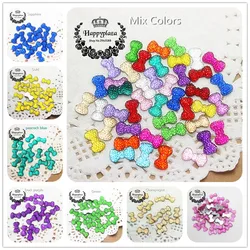 200pcs  Mix Colors Bling Resin Rhinestone Small Bow Flatback Cabochon DIY Craft Accessories,12*7mm