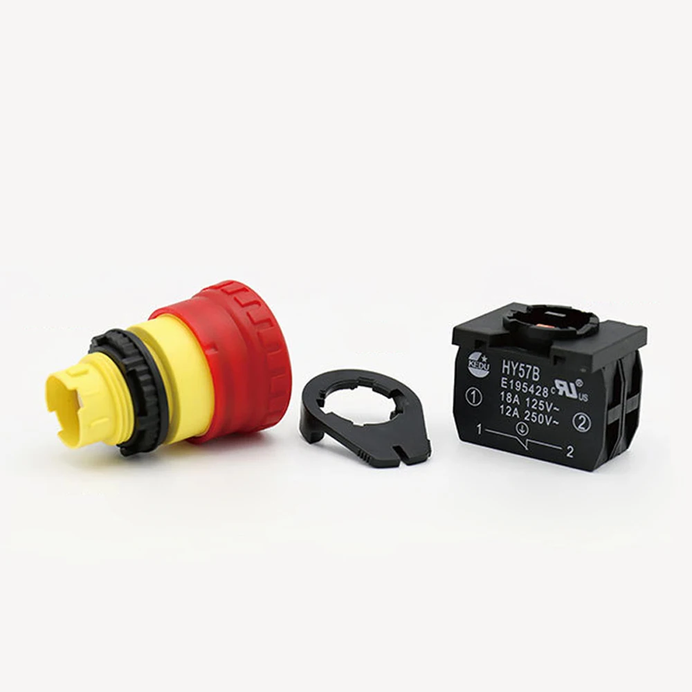 KEDU HY57B Di Arresto di Emergenza Push Button Switch Industriale Interruttori a pulsante per Macchinari e Attrezzature 2NC 125 V/250 V/ 400V 18/12/8A