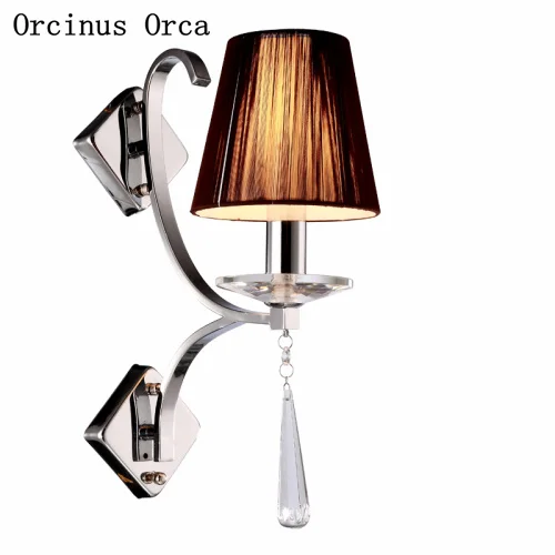 

American modern concise crystal wall lamp living room corridor bedside lamp European creative personality LED coffee wall lamp