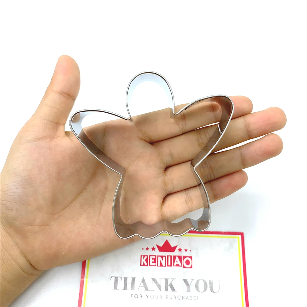 KENIAO Angel Cookie Cutter for Christmas Party - 8.5 cm and 7.4 cm - Biscuit / Fondant / Pastry Cutter - Stainless Steel