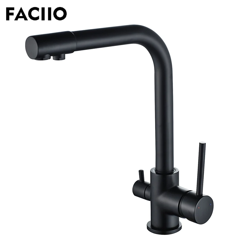 FACIIO Kitchen Faucet Water Taps Mixers Double Outlet Sink Basin Faucets Kitchen Rotatable Water Mixer Tap Torneira YD-1034