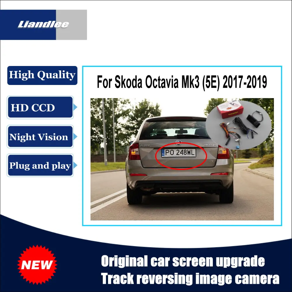 

For Skoda Octavia Mk3 2017 2018 2019 2020 Car Track Handle Rear View Camera Original Screen Upgrade Reversing Image HD CCD CAM