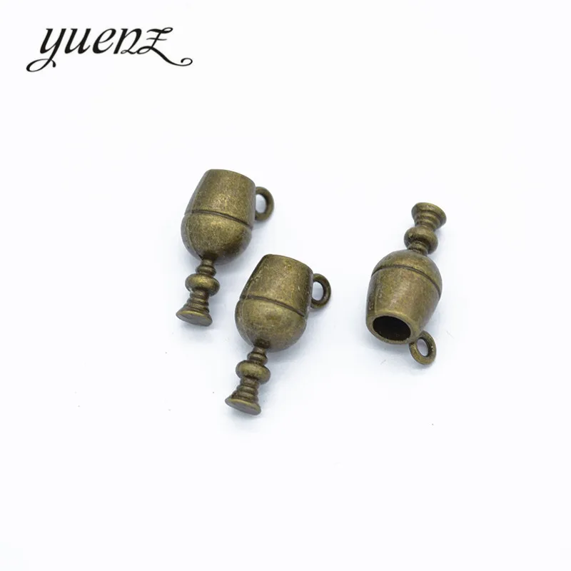 YuenZ 10 pcs Metal Wine glass Charms Pendants Antique Jewelry Making DIY Handmade Craft 20*12mm J302