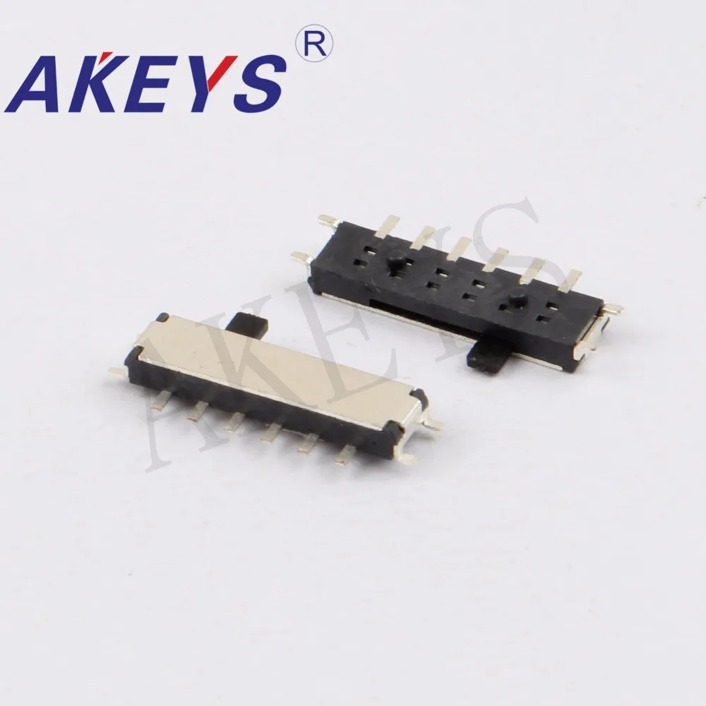 20PCS MSKT-14C01 MINI Slide Switch 4 Positions 10 Pin SMD SMT Mini Toggle Switches With Fixed Pin Step Slide Switch