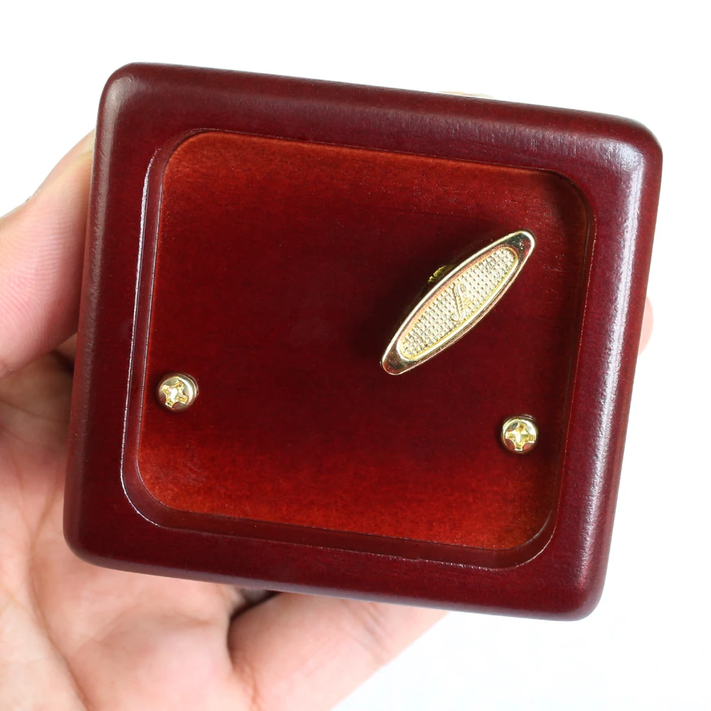 Rosiking Handmade Wooden Davy Jones Music Box Birthday Gift For Birthday gift Wine red