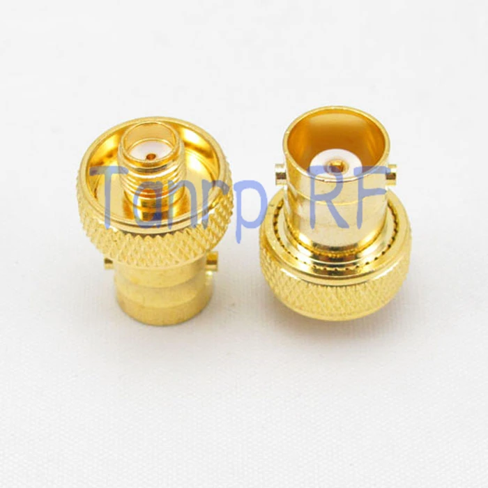 Wholesale  BNC female jack to SMA female jack straight Gold RF coaxial connector adapter cable