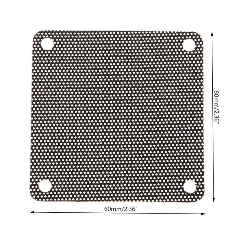 5PCS PVC Fan Dust Filter PC Dustproof Case Cuttable Computer Mesh Cover 40mm Mesh Black