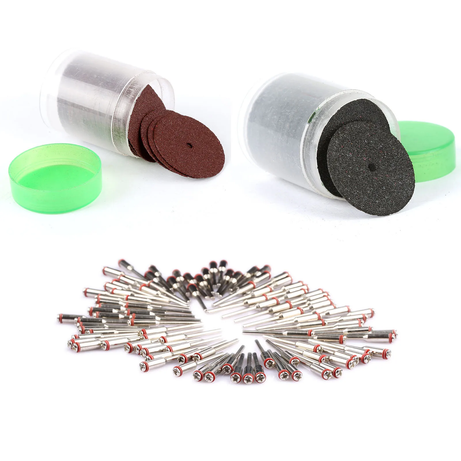 Discos de corte de 24mm para herramientas rotativas de corte de Metal, accesorios Dremel de 72 piezas, mandril de 10 piezas y 2,35mm