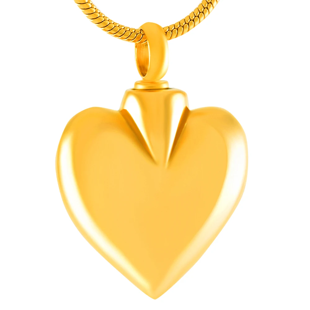 

CMJ9413 Popular Golden Blank Heart Cremation Urn Pendant Necklace for ashes Stainless Steel keepsake urns jewelry