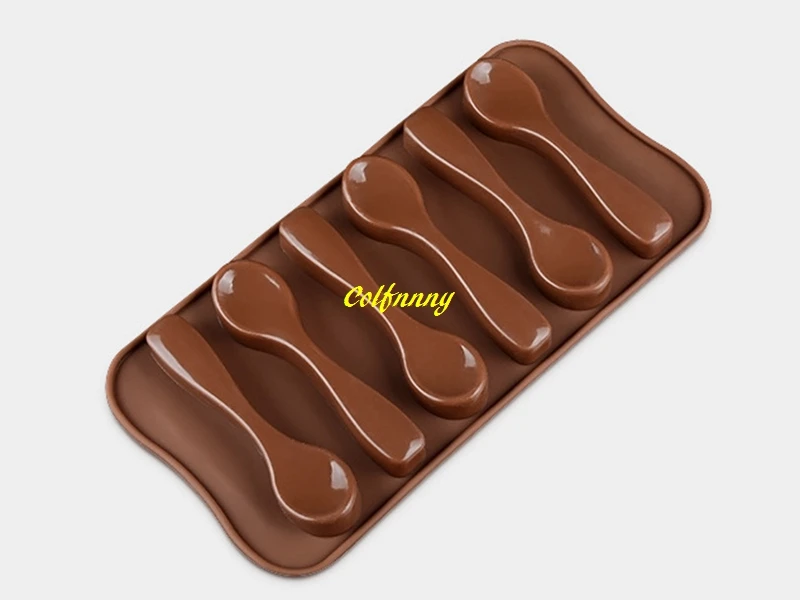 

500pcs/lot Fast Shipping DIY Silicone Spoon Shape Chocolate Mold Jelly Ice Baking Spoon Cake Mould Cake Decoration