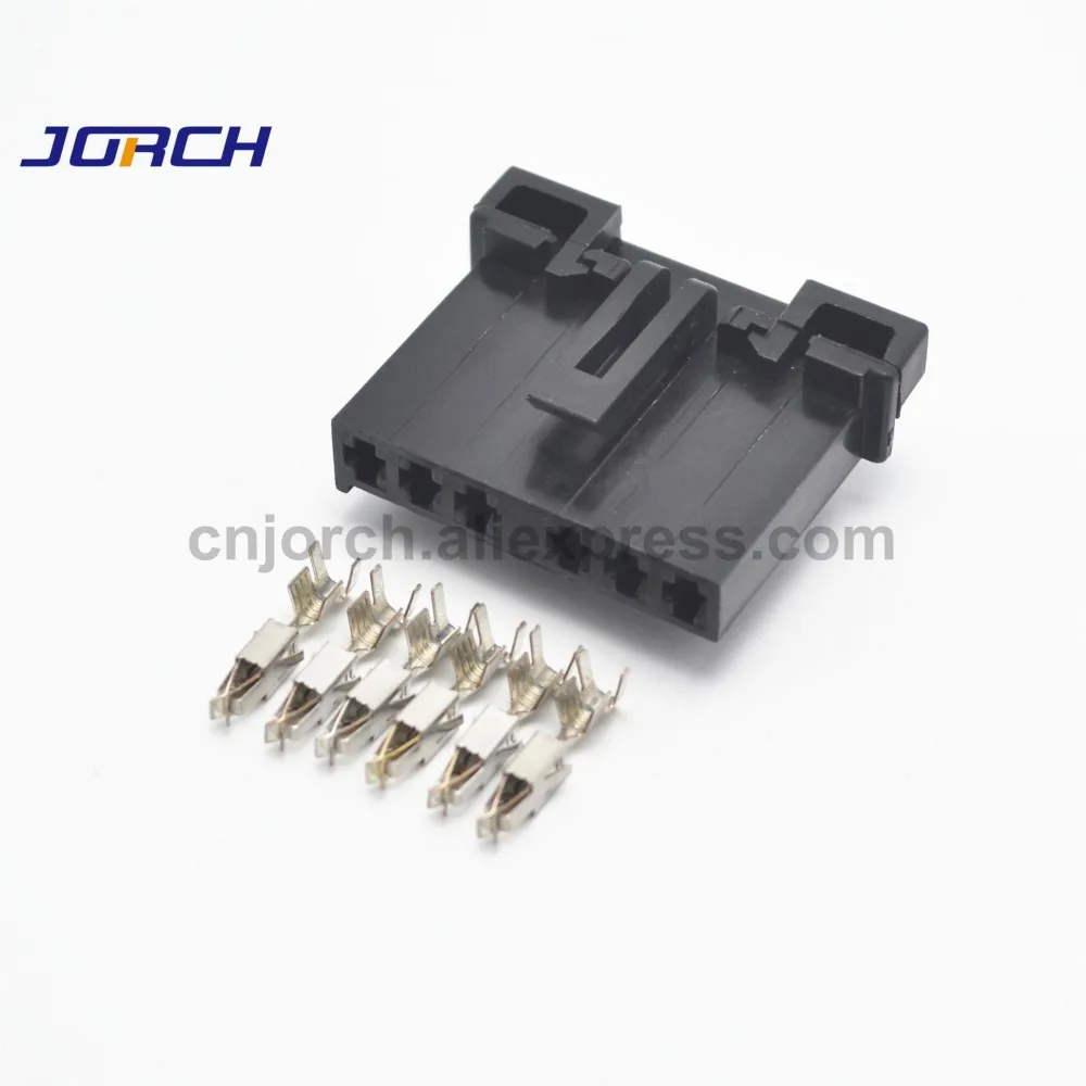 Electrical Plug Connector 5 Sets 6 Pin 2.8mm Auto Electric Female Wiring Harness Connectors With Terminals