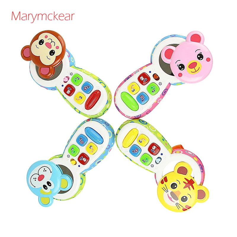 1 Pcs Musical Toy Phone Infant Toys Cartoon Toy for Baby Unisex Newborn Educational Toy Baby Phone 4 Types Emulational Cellphone