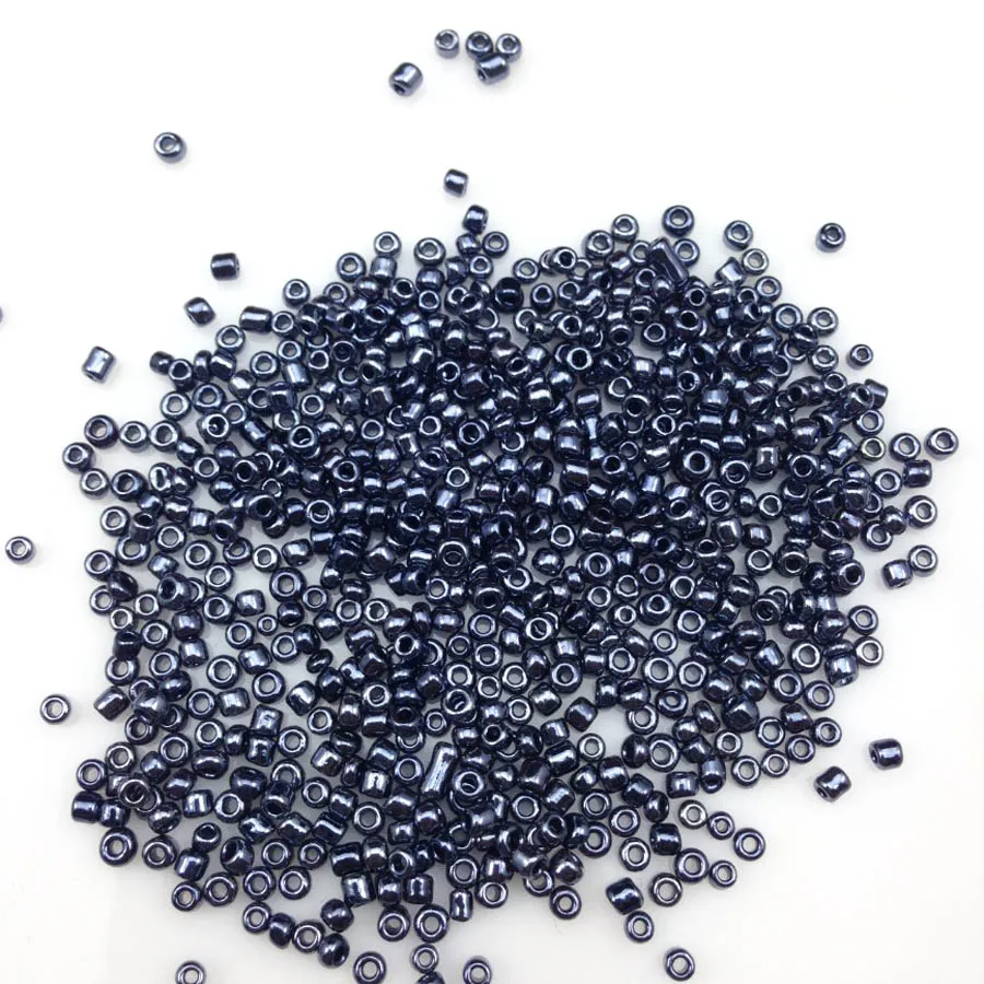 16g 1000pcs 2mm 12/0 Navy Blue Metal Color Round Loose Spacer Beads Cezch Glass Seed Beads Handmade Jewelry DIY Garment Bead