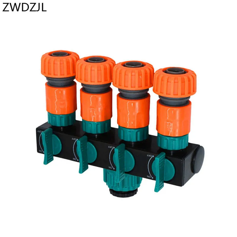 

Irrigation 4 Way Tap 3/4 1/2 Water Pipe 4 Way Splitter Garden Tap Hoses Pipes Splitters Garden Hose Quick Connector 1Pcs