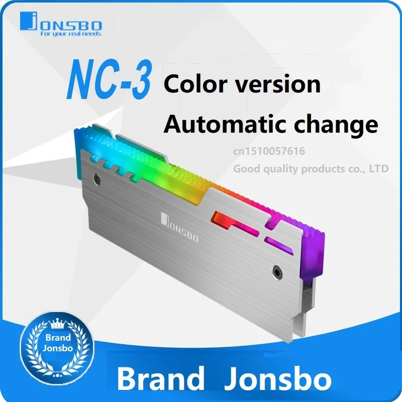 JONSBO  NC-3 Memory Cooler Glowing Cooling Vest Colorful Light Changes Automatically Aluminum Radiator Desktop RAM  Heatsink