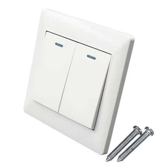 Universal 2key Power lámpara de pared bombilla Placa de luz para panel de botón interruptor + tornillos nuevo