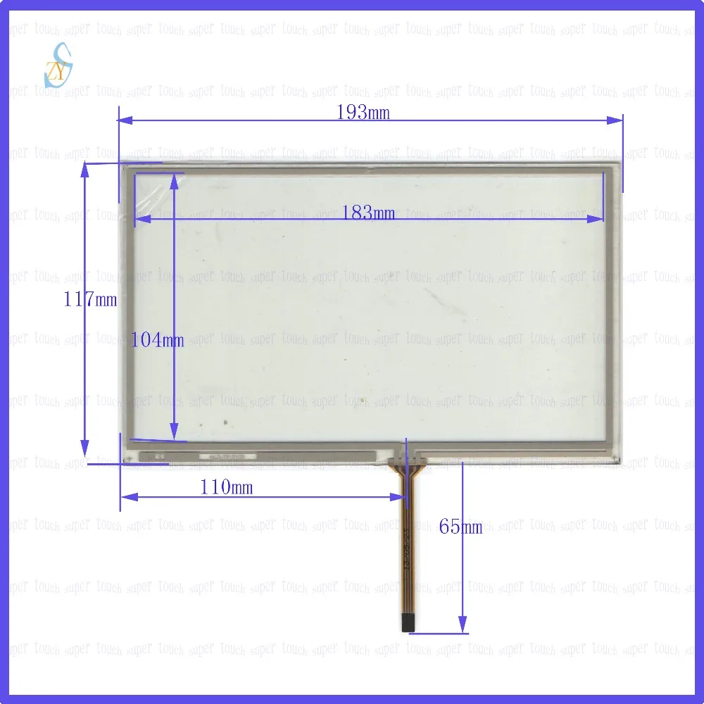 

ZhiYuSun HLD-TP-2133 193*117 8inch 4 wire TOUCH SCREEN width 193mm length117mm for gps glass touch panel this is compatible