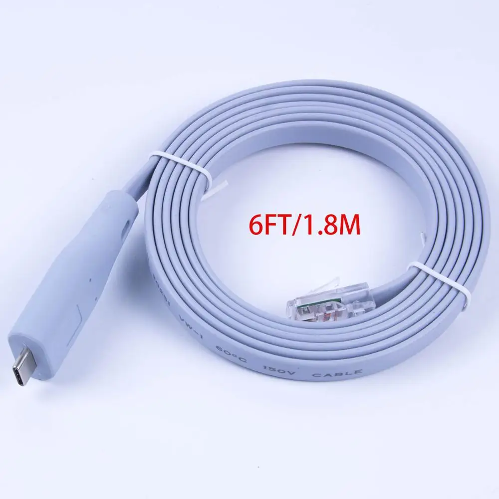 Console Cable USB 6FT FTDI Type-C to Rj45 RS232 For Windows 8/7 Vista MAC Linux Cisco Extension 6ft 12ft Cable