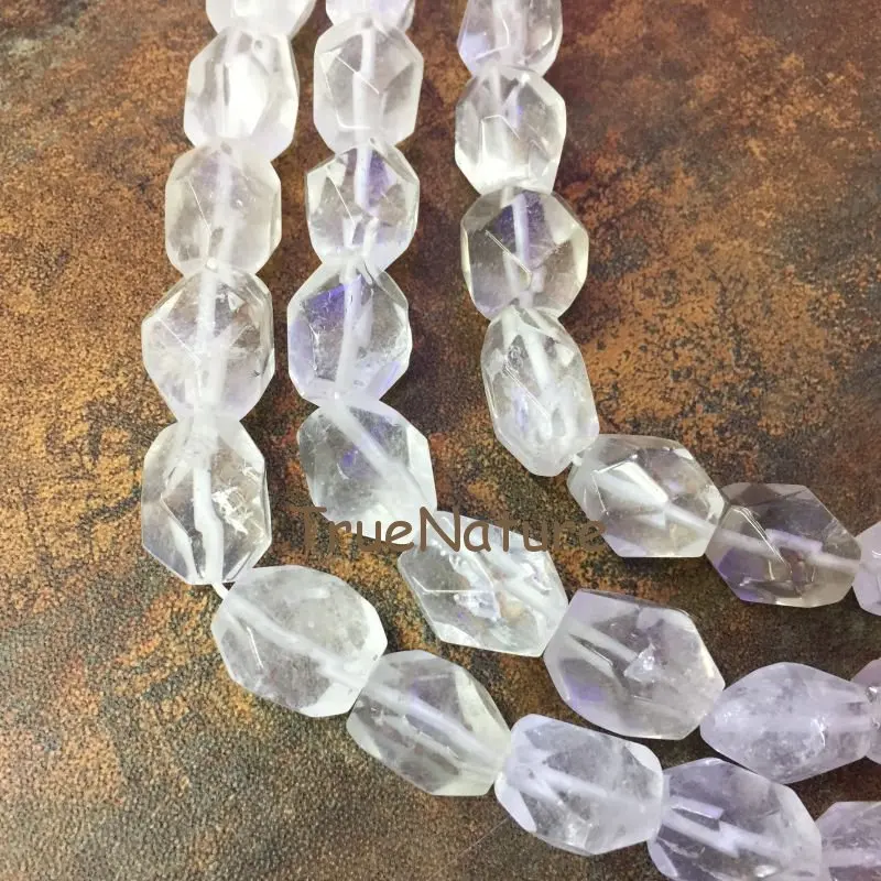 Crystal Quartzs Beads Jewelry, Oval Shape Block Beads Faceted White Clear Crystal Loose Beads Strands In 13*18 mm BE6524