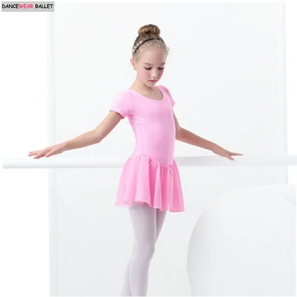 New  Baby Kids Pink Cotton Ballet Leotard Dress Toddler Girls Ballet Practice Dance Dress For Children