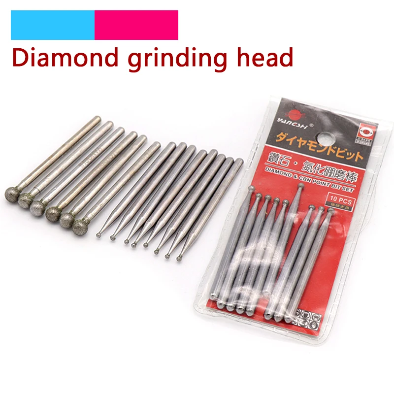 

5pcs 1-6mm Diamond Grinding Head & Cbn Point Boron Nitride Drill Bit For Cutting Jade Glass Stone Ceramic Rotary Carving Tools