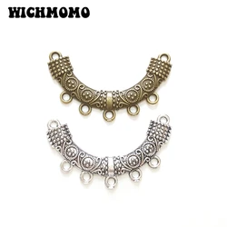 New Fashion 5pieces 47*28mm Zinc Alloy  Bronze Necklace Porous Connector Charms Linker for DIY Jewelry Accessories