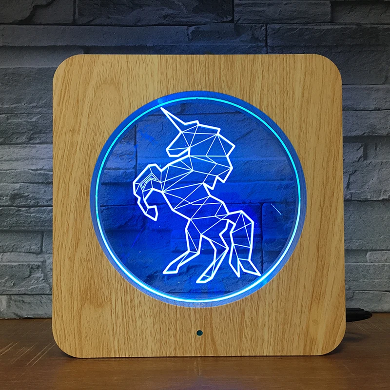 Unicorn Style 3D LED ABS Plastic Night Light DIY Customized Lamp Table Lamp Kids Friend Colors Gift Home Decor DropShipping 2370