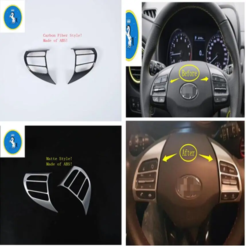 

Car Steering Wheel Gear Shift Decoration Frame Cover Trim Fit For Hyundai Kona 2018 - 2022 Car Interior Decoration Parts