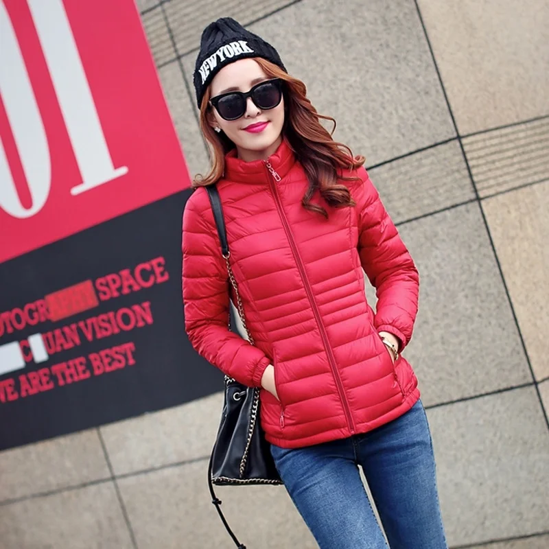 

Autumn and winter new long-sleeve fashion middle-aged women's slim windproof warm lightweight Down cottonjacket TB190531