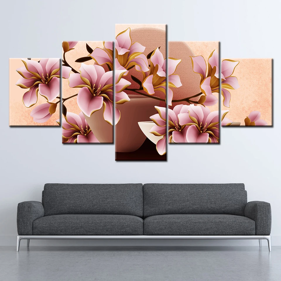 Tuval Boyama HD Pembe manolya  - Home Decor Mirror incelemesi ve fiyatı