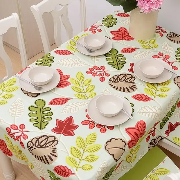 

High Quality Cotton Table Cloth Colorful Flower Leaf Print Nappe Tablecloth Dustproof Coffee Table Cover Toalha De Mesa ZB-45