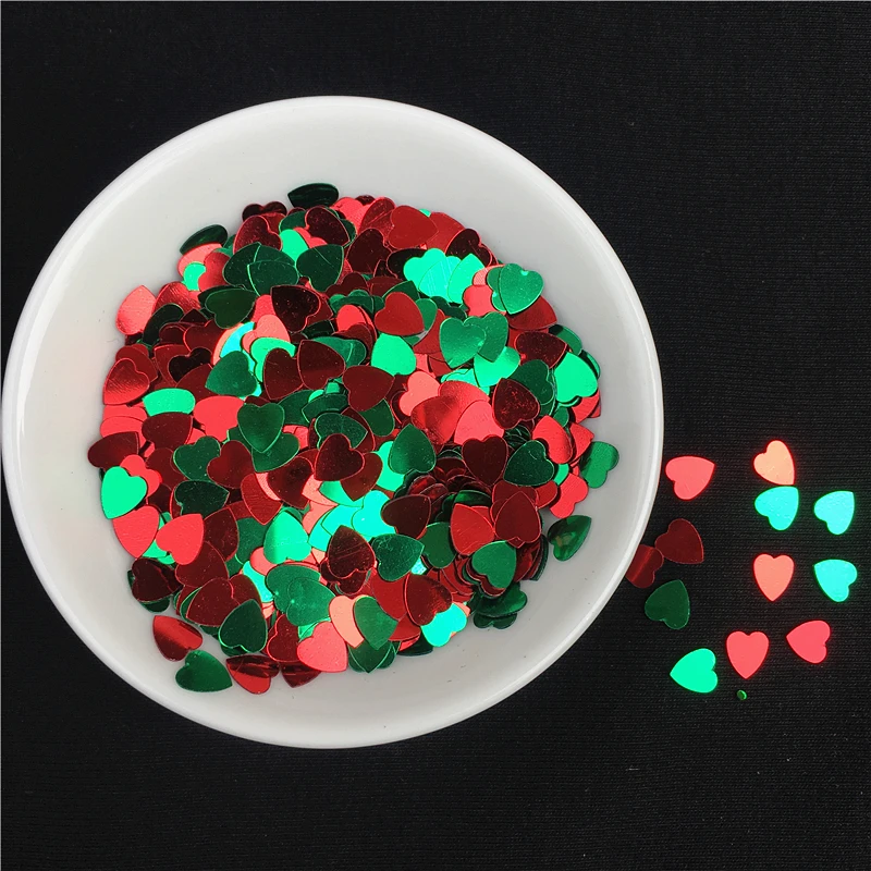 10g/Bag 6mm Love Heart Shape Sequins Paillettes for Nail Art manicure,Wedding Decoration Confetti,Kids Slime Diy Accessories