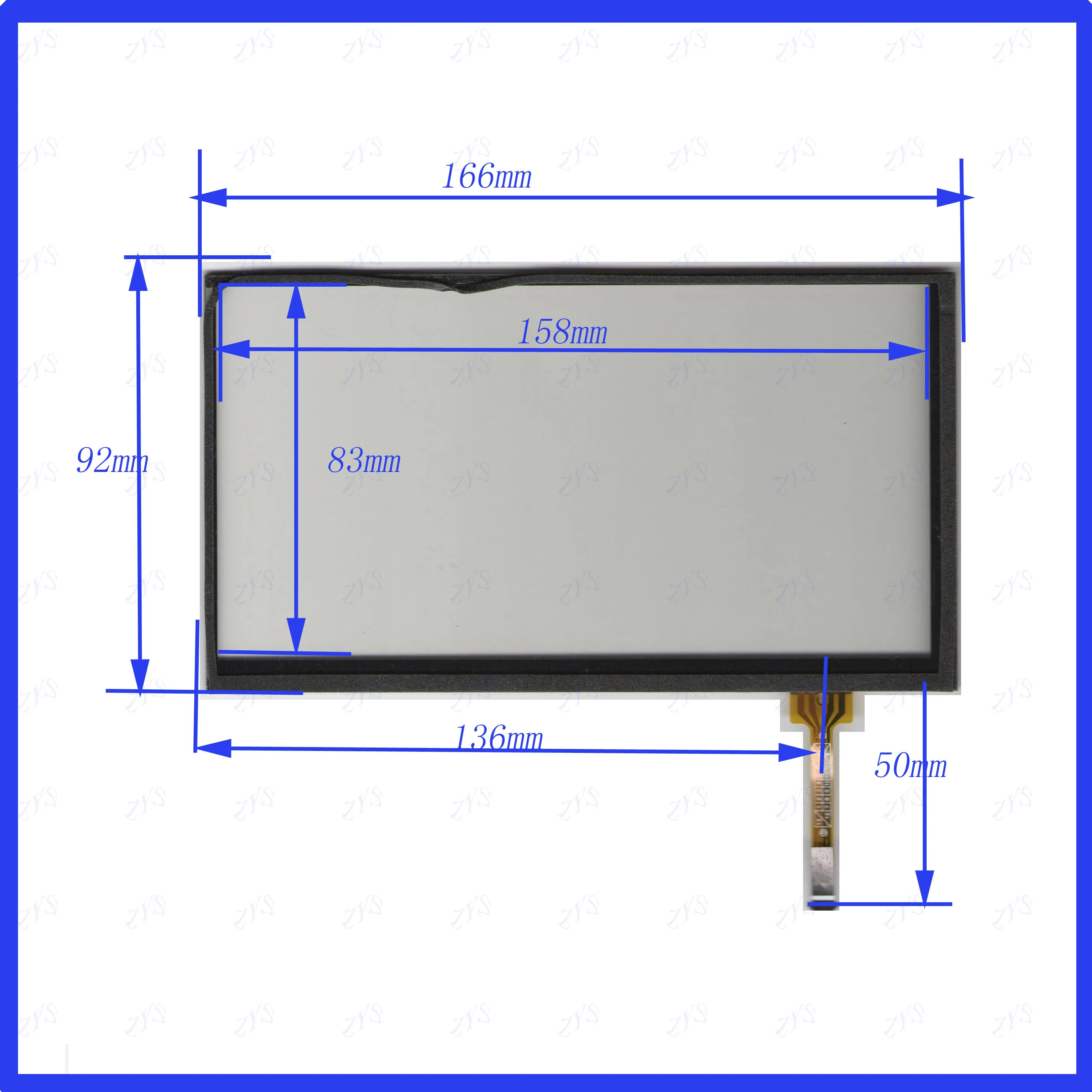 

ZhiYuSun KDT-5206 166*92mm this is compatible 7inch 4 lins Touch Screen glass touchsensor digitizer GLASS Good quality assur