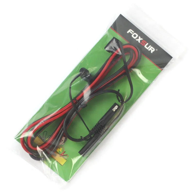 FOXSUR 150 سنتيمتر SAE إلى SAE تمديد كابل 16 AWG 2 دبوس سلك تسخير الثقيلة تيار مستمر الحبل قطع الاتصال السريع/الاتصال SAE يؤدي مع غطاء