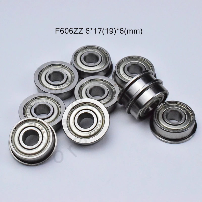 

F606ZZ 6*17&19*6(mm) 10pieces bearing 606 Flange bearings F606 F606Z F606ZZ chrome steel bearing