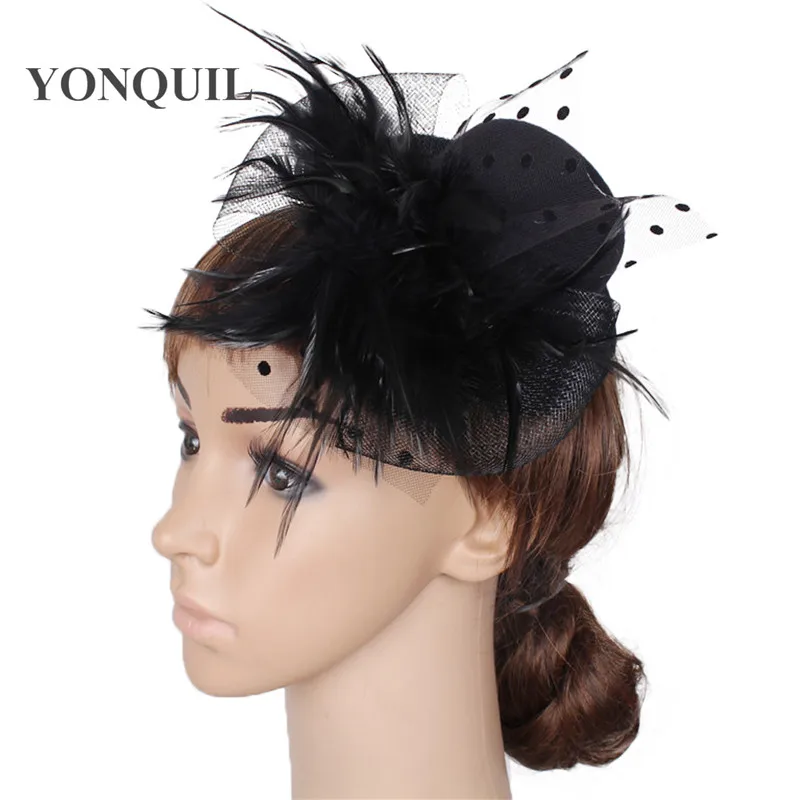 Top Hat Fascinator Wedding Hair Accessories Kentucky Derby Party Hats Millinery for Sale 17 Colors Available 6Pcs/Lot SYF38