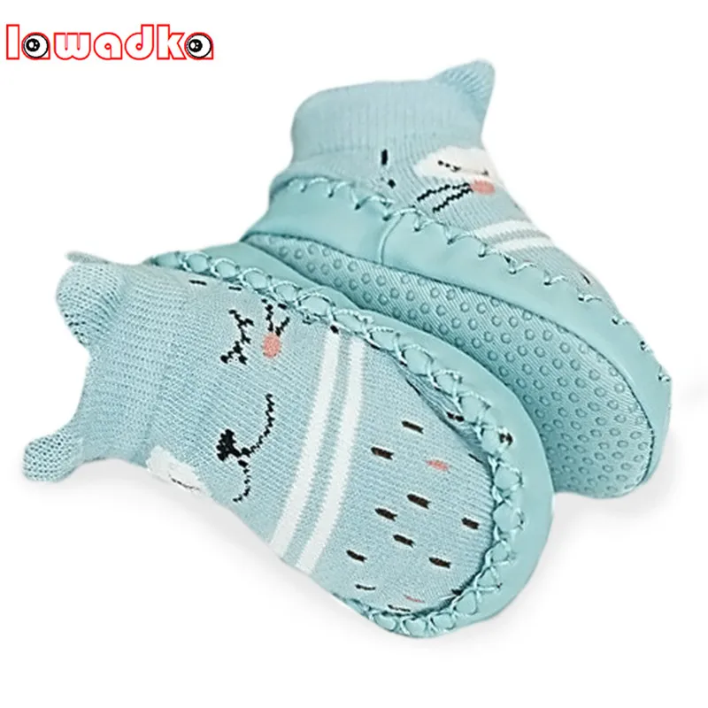 Lawadka Infant Baby Socks with Rubber Soles Floor Winter Baby Socks Boy Girls Anti Slip Leather Children Floor Socks Shoes