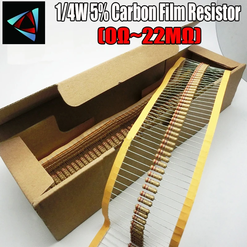 5000pcs 1/4W 0.25W 5% Carbon Film Resistor 0R ~ 22M 100R 220R 330R 1K 2.2K 3.3K 4.7K 10K 22K 47K 100K 0.47 10M  18M 20M 22Mohm