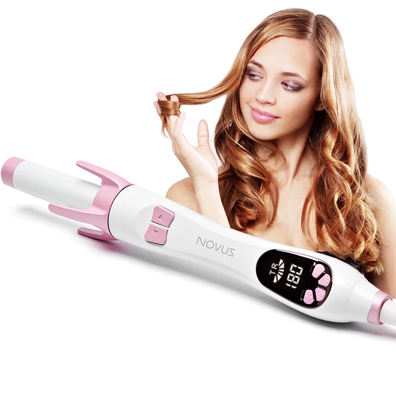 NOVUS Automatic Curling Iron Wand Ceramic Hair Curler Professional Rotating Curl Irons Magic Curly Salon Styling Tools 220V