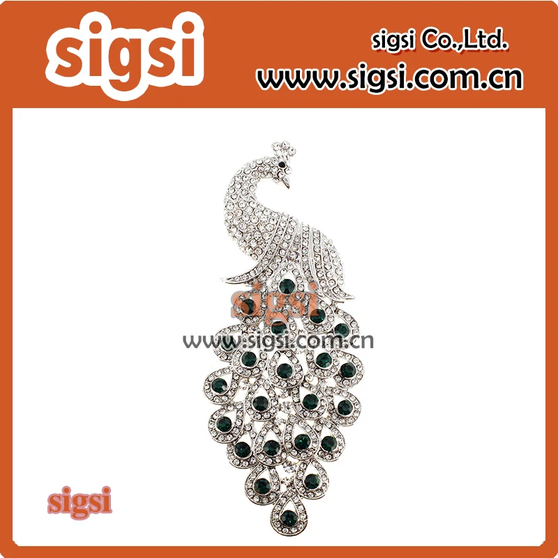 

Good-looking peafowl Rhinestone brooch for gift