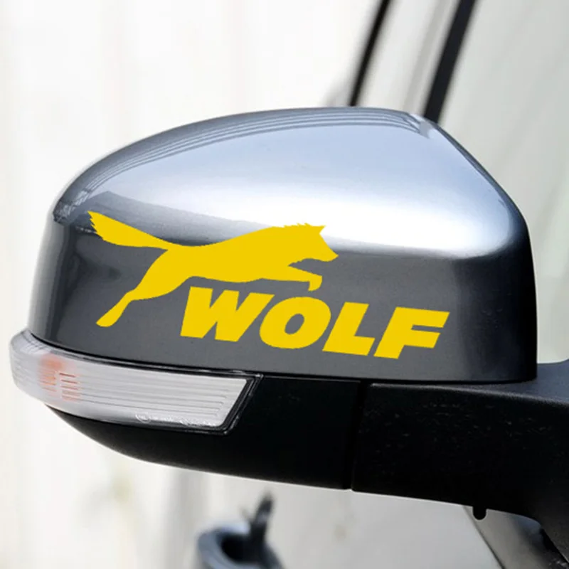 10 Pairs WOLF Vinyl Cool Sport Rearview Mirror Car-Styling For Ford Focus Fiesta Mondeo Ecosport Kuga Car Accessories