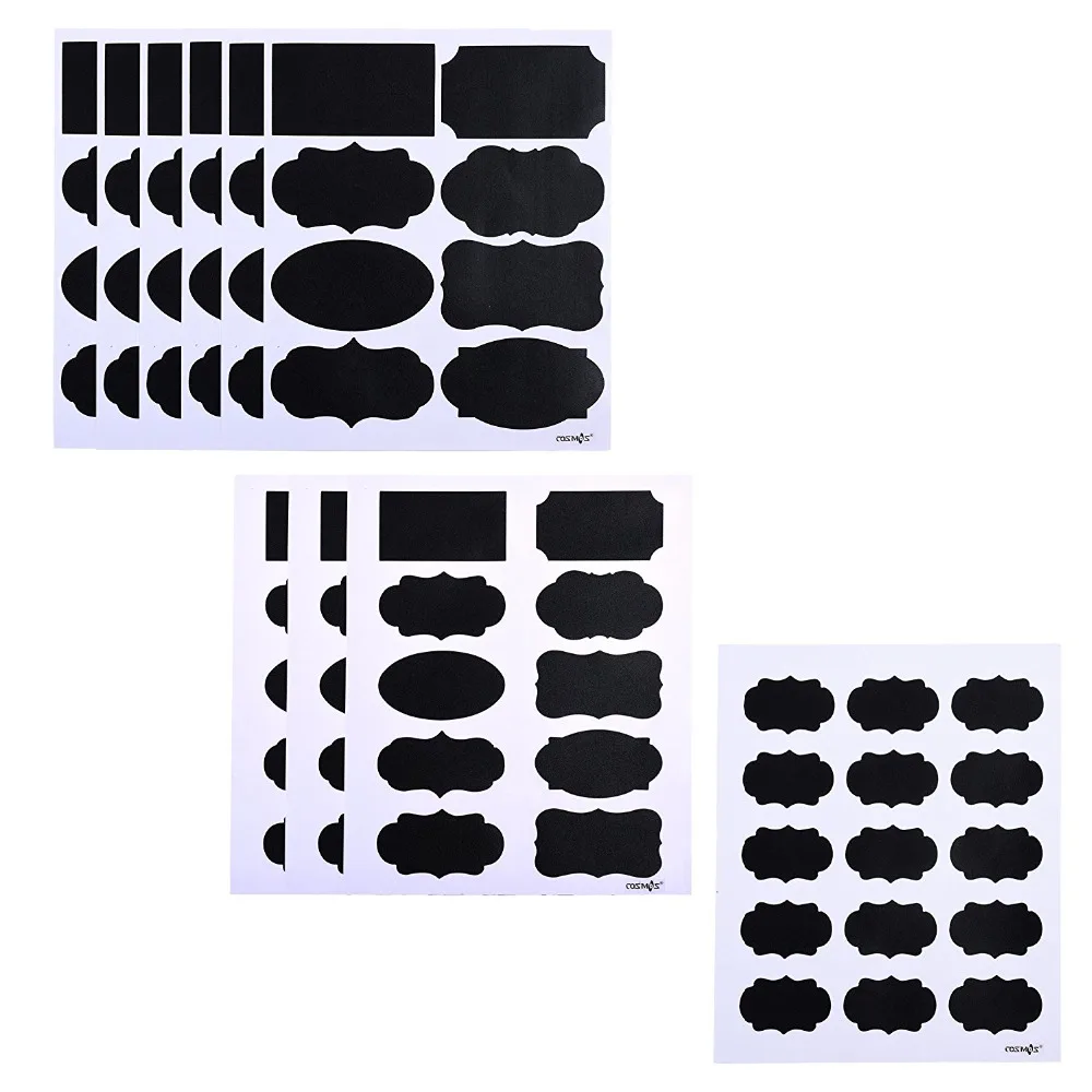 Pack of 93 PCS Various Sizes Reusable Blackboard Chalkboard Labels Sticker for Kitchen, Pantry, Mason Jars, Glasses