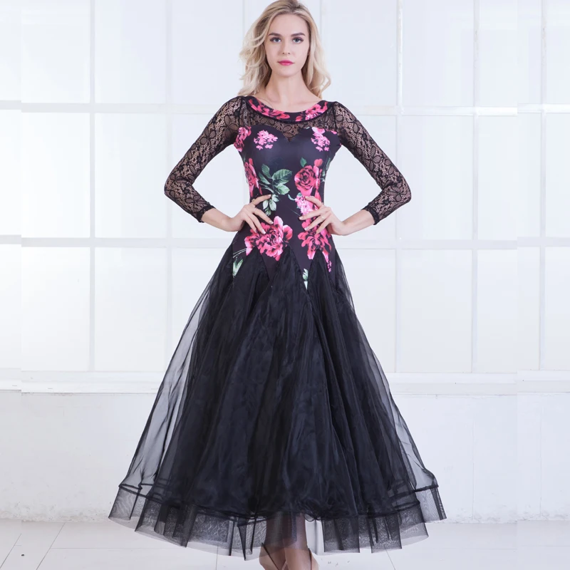 

standard dances dresses for ballroom dancing waltz dress print ballroom dress rumba dance costumes long swing dress for dancing