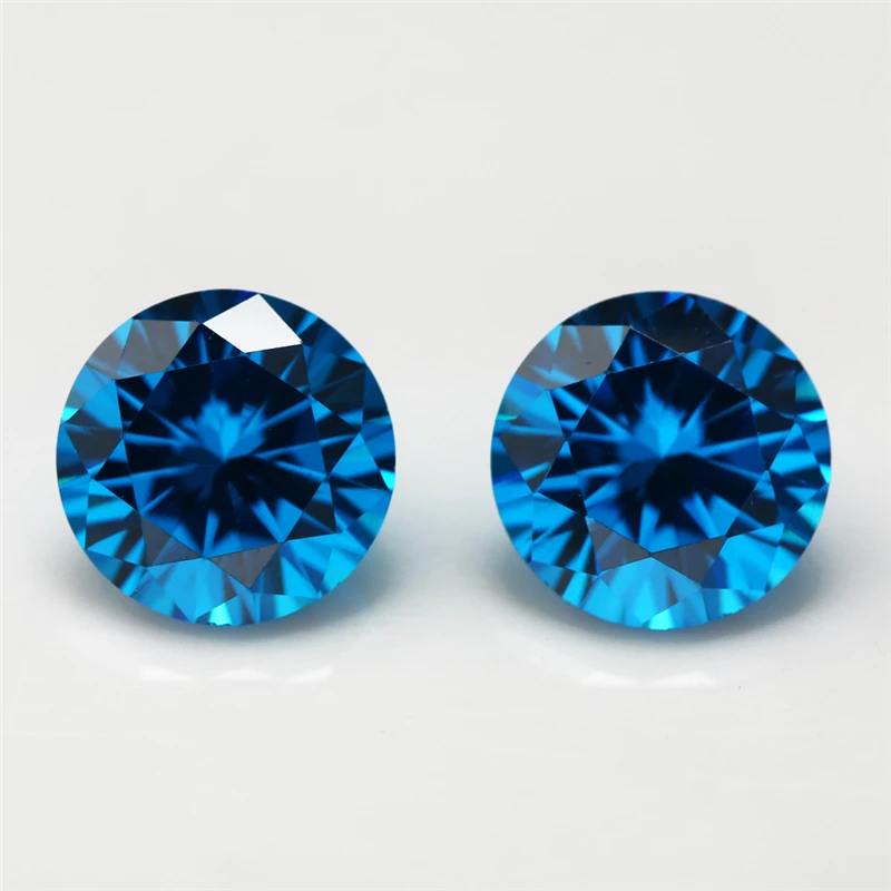 Dunkelblaue CZ-Steine, Rund, 5A, synthetischer Edelstein, lose Zirkonia, 3,25 mm bis 10 mm, für die Schmuckherstellung, europäischer Maschinenschliff – Detail 3