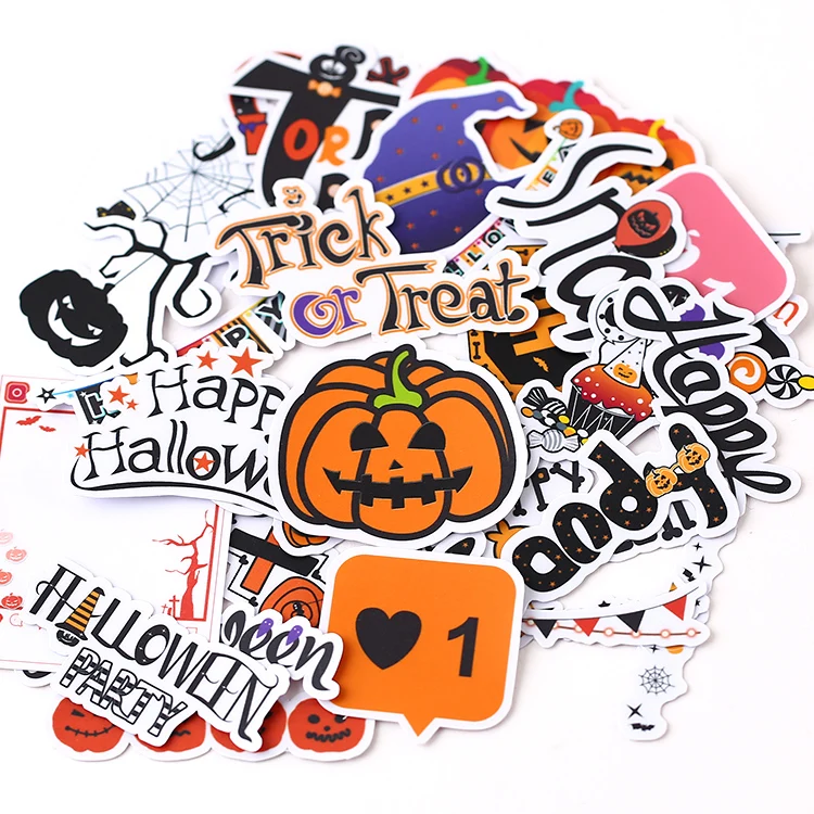 31pcs Cute Self-made Halloween All Saints' Day Stickers Mobile Phone DIy Diary Album Decoration Scrapbooking Child Waterproof