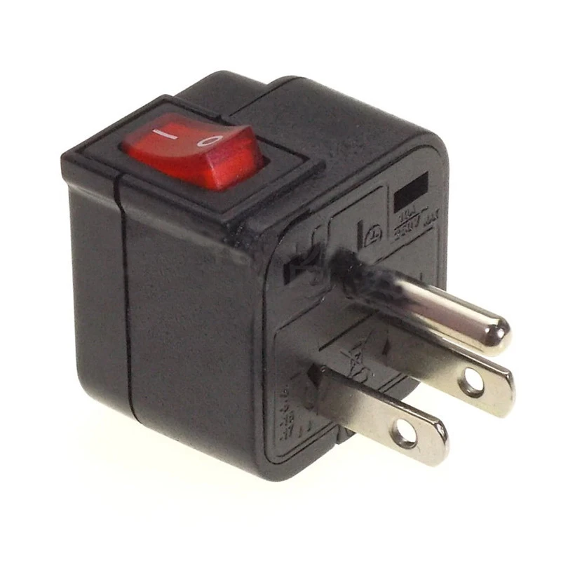 الاتحاد الأوروبي الولايات المتحدة المملكة المتحدة الاتحاد الافريقي العالمي قابس طاقة محول محول السفر مع المفتاح الرئيسي LED تحويل العالم التوصيل الأسود