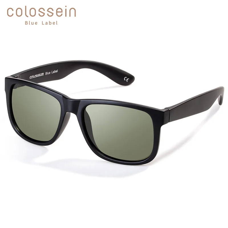 COLOSSEIN Classic Sunglasses Women Polarized Men SunGlasses Black Square Blue Frame Men Adult Eyewear Driving Fishing UV400