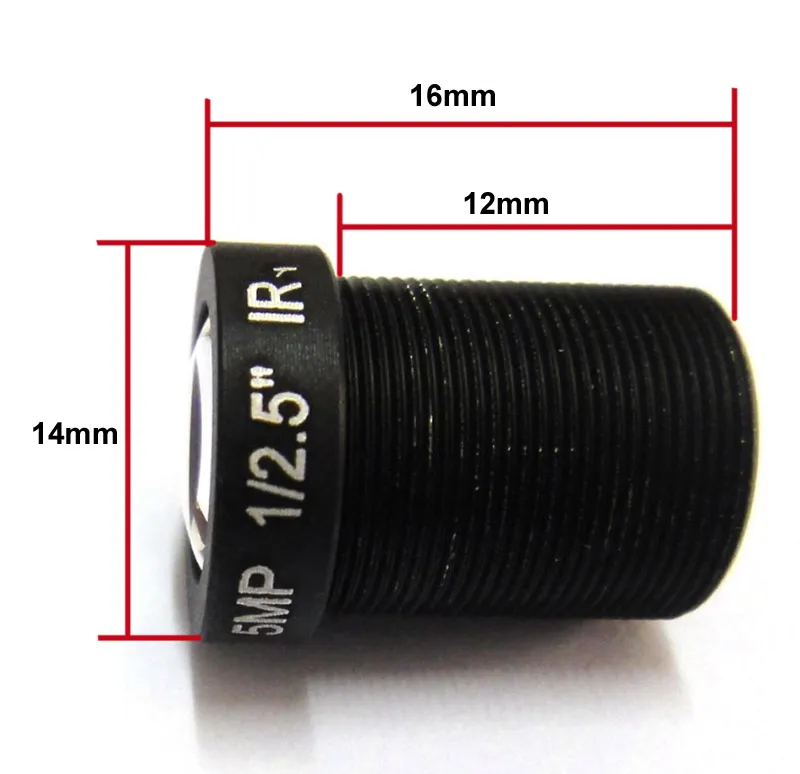 Caméra IP de vidéosurveillance HD 5mp 8mm, Angle de 52 degrés, lentille de vidéosurveillance M12 x 1/2 pouces pour la sécurité