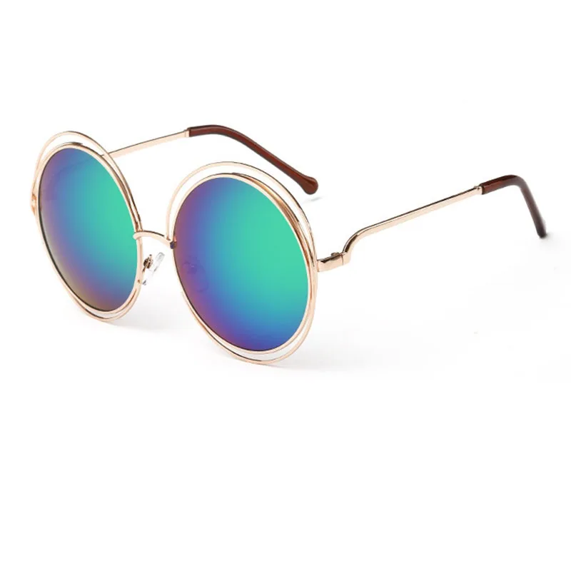 Round Sunglasses Women Retro Mirror Sun Shades For Women Luxury Brown Lens Women\'s Sunglasses Oversized Vintage Glasses Oculos