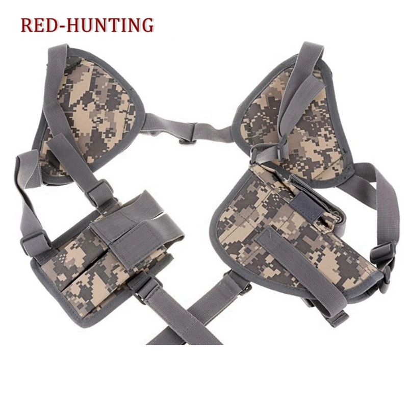 Outdoor Hunting Hand Gun Shoulder Holster Tactical Cross Draw Pistol Pouch Adjustable Universal Nylon Holster